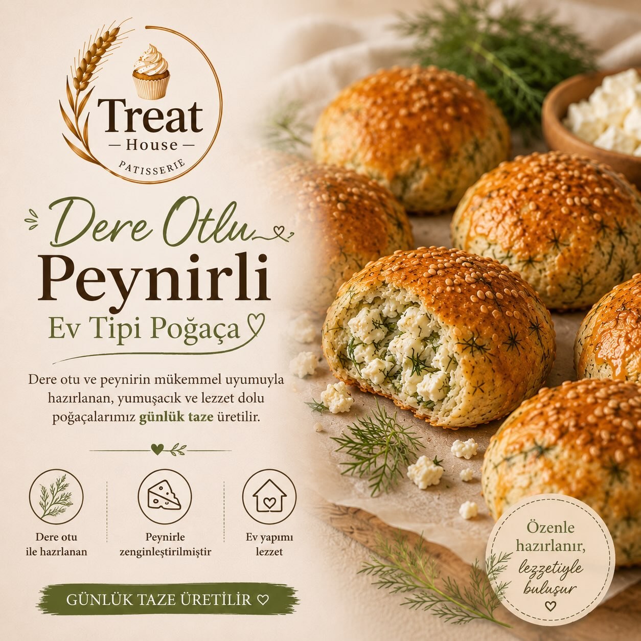 Dereotlu Peynirli Poğaça (Kg) — Treat House